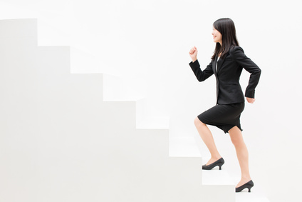 asian businesswoman on stair