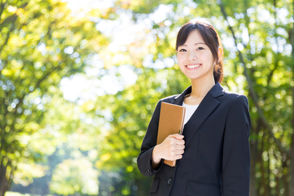 asian businesswoman in the park